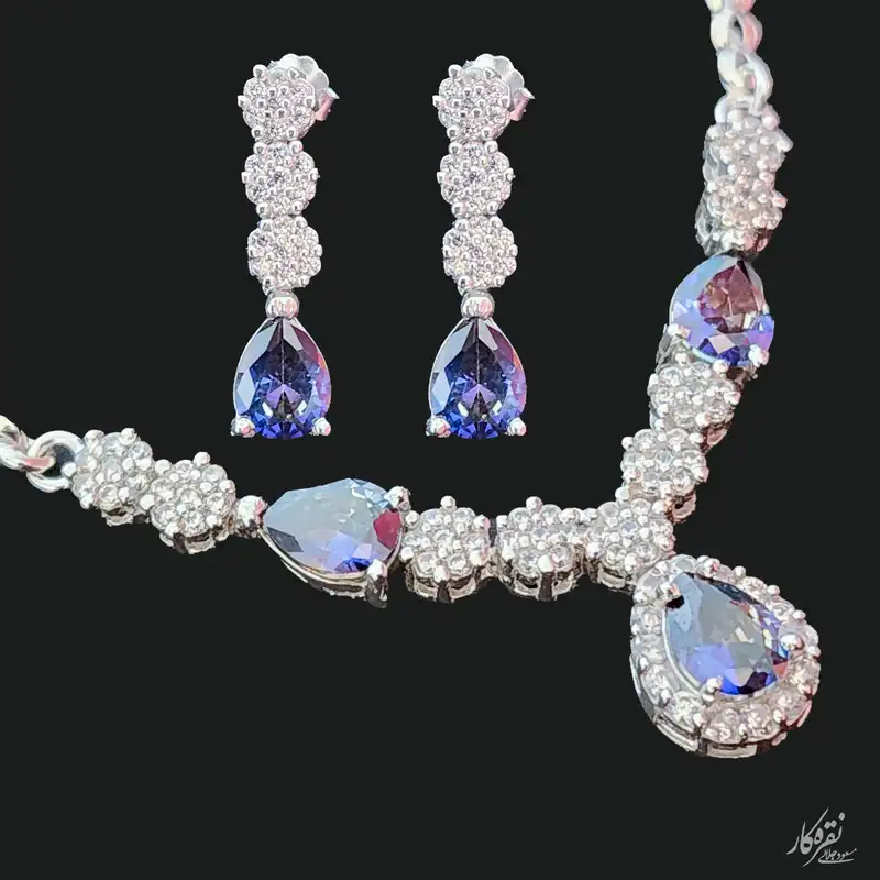 نیم ست نقره زنانه مسعود جلالی نقره کار مدل 30722-1