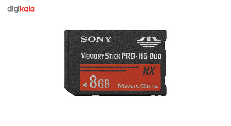 کارت حافظه Stick pro duo سونی مدل HX کلاس 2 استاندارد HG سرعت 20MB/S ظرفیت 8 گیگابایت