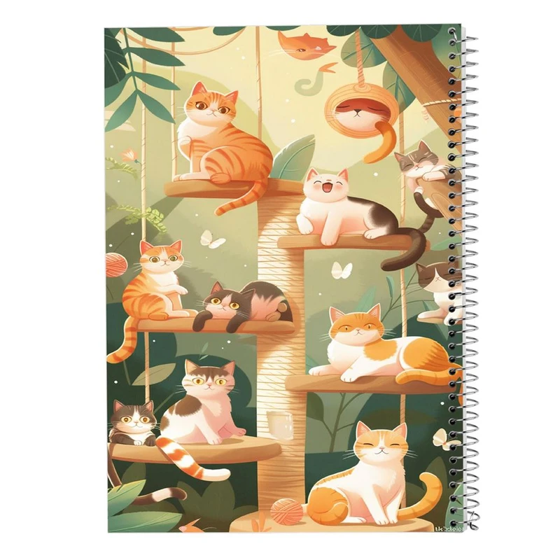 دفتر شطرنجی 50 برگ مدوپد طرح سگ و گربه کد DF17303