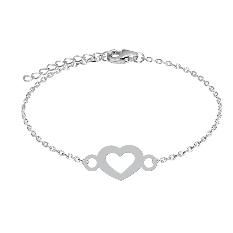 دستبند زنجیری زنانه هایکا طرح قلب کد zd.h 337