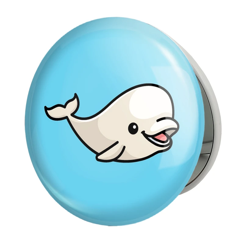 آینه جیبی خندالو طرح حیوانات آبزی نهنگ مدل تاشو کد 28158 