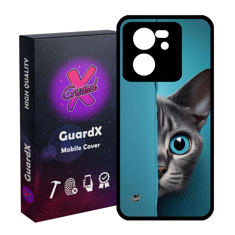 کاور گارد ایکس طرح گربه مدل Glass10673 مناسب برای گوشی موبایل شیائومی 13T/13T Pro/Redmi K60 Ultra
