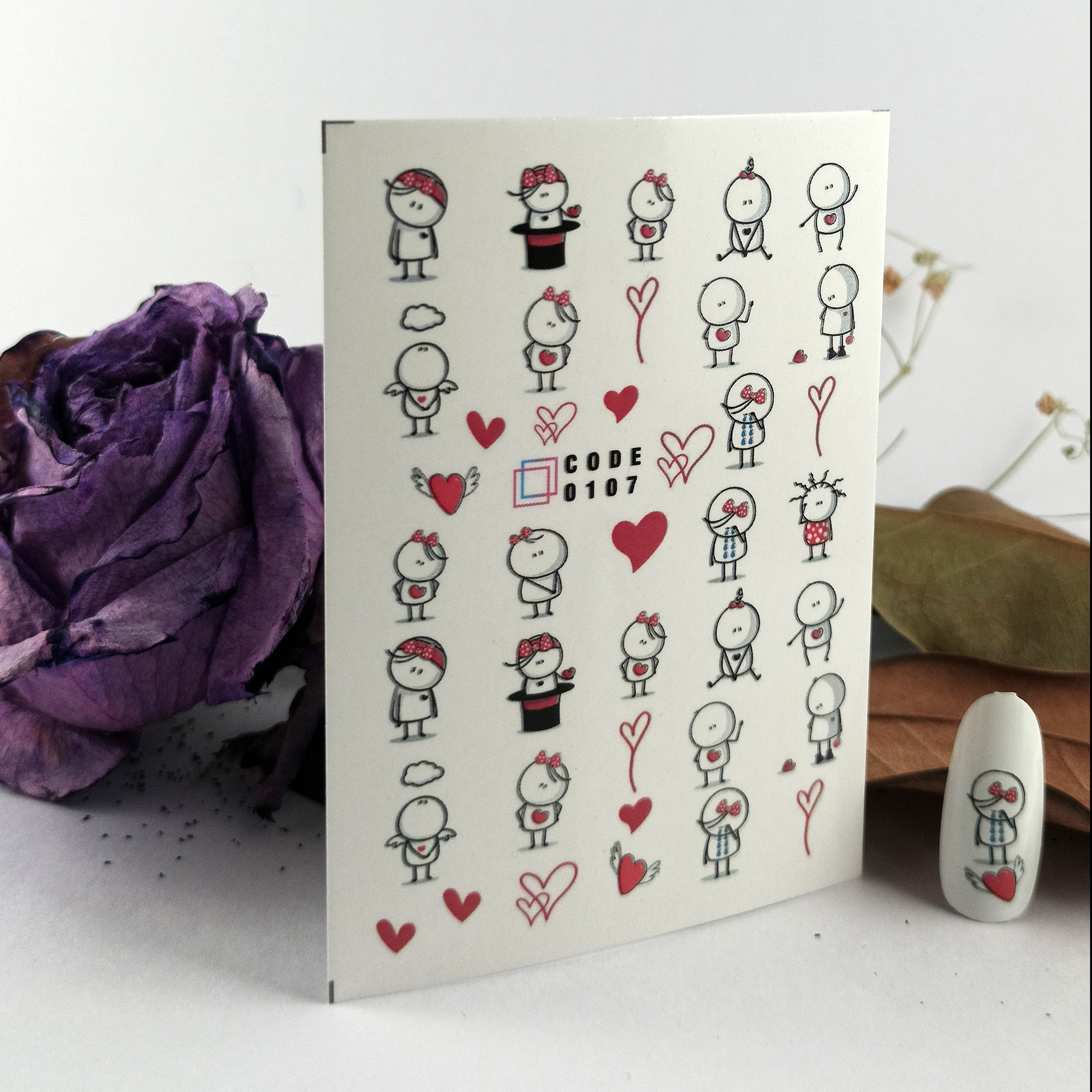 برچسب لنز ناخن مدل کارتون کد 107