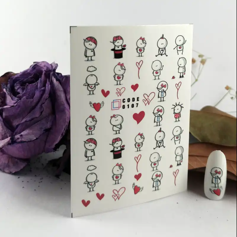 برچسب لنز ناخن مدل فانتزی مجموعه 6 عددی