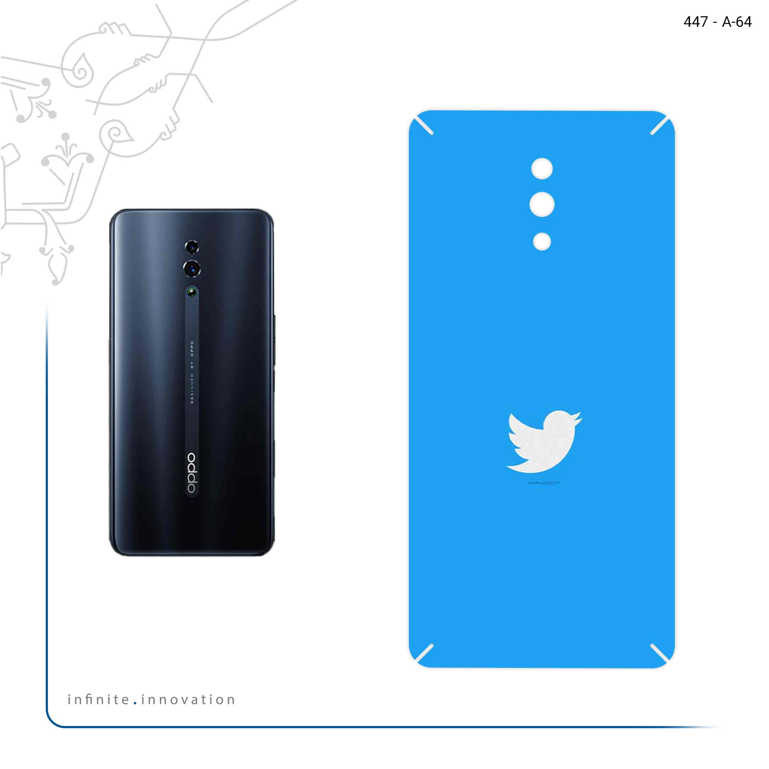 برچسب پوششی ماهوت مدل Tweeter مناسب برای گوشی موبایل اپو Reno