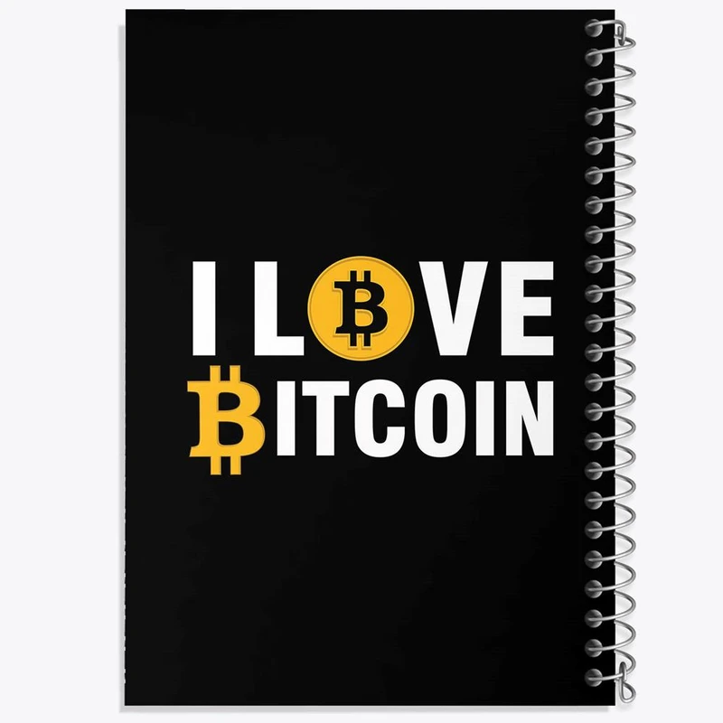 دفتر ژورنال نویسی 50 برگ خندالو مدل نقطه ای طرح I Love Bitcoin کد 10889