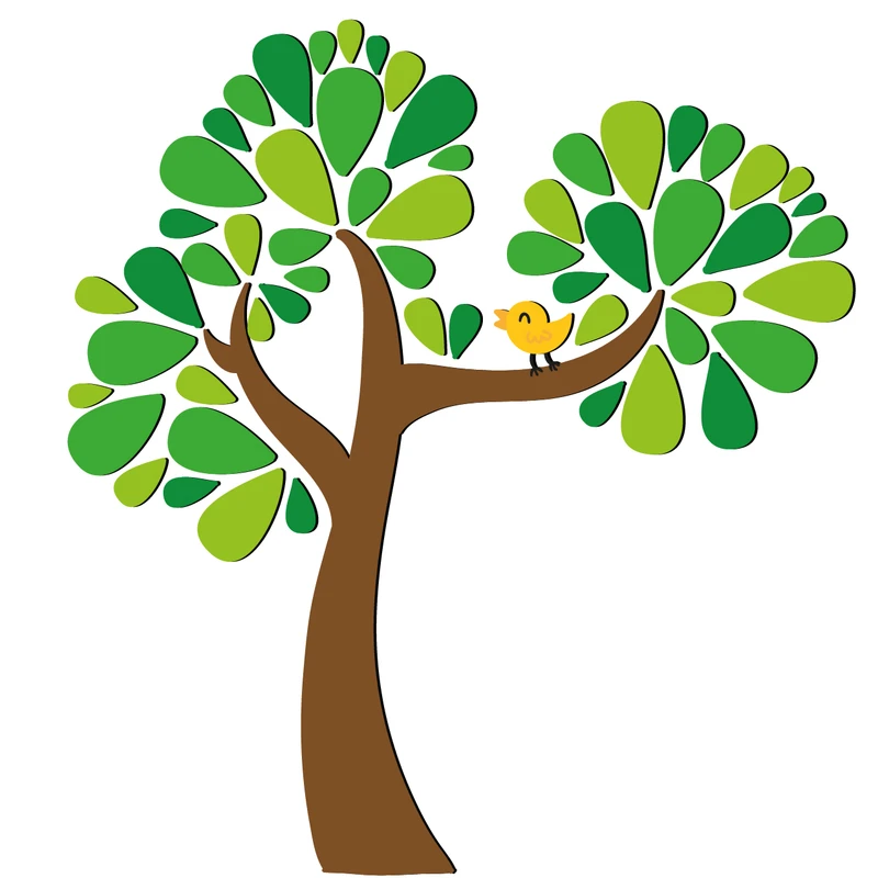 استیکر چوبی باروچین طرح گنجشک و درخت