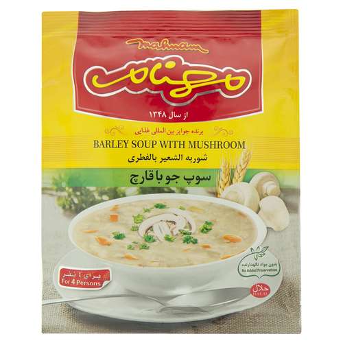 سوپ جو با قارچ مهنام مقدار 75 گرم