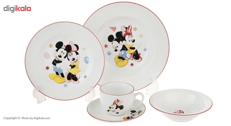 سرویس غذا خوری 5 پارچه کودک چینی زرین ایران سری ایتالیا اف مدل Mickey Mouse درجه یک سرویس غذا خوری 5 پارچه کودک چینی زرین ایران سری ایتالیا اف مدل Mickey Mouse درجه یک