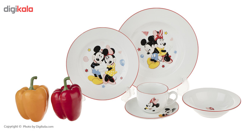 سرویس غذا خوری 5 پارچه کودک چینی زرین ایران سری ایتالیا اف مدل Mickey Mouse درجه یک سرویس غذا خوری 5 پارچه کودک چینی زرین ایران سری ایتالیا اف مدل Mickey Mouse درجه یک