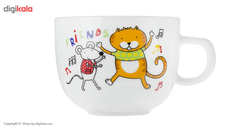 سرویس غذاخوری 5 پارچه کودک چینی زرین ایران مدل کواترو دوستان درجه عالی