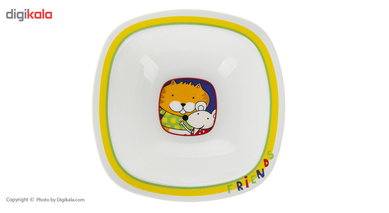 سرویس غذاخوری 5 پارچه کودک چینی زرین ایران مدل کواترو دوستان درجه عالی