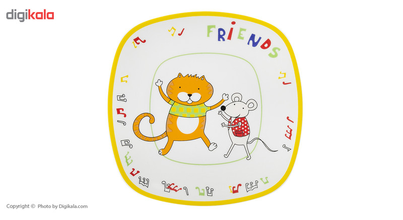 سرویس غذا خوری 5 پارچه کودک چینی زرین ایران سری ایتالیا اف مدل Friends درجه یک