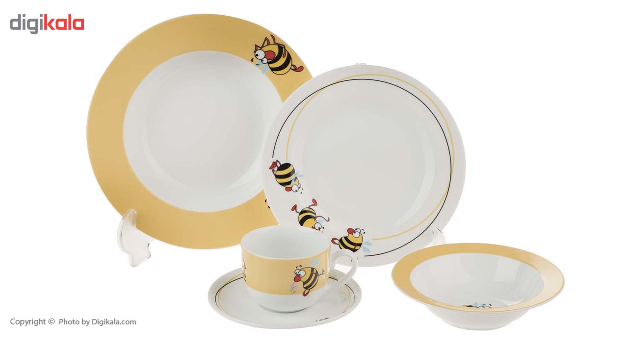 سرویس غذاخوری 5 پارچه کودک چینی زرین ایران سری ایتالیا اف مدل Bamblby درجه یک