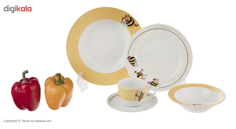 عکس شماره 7 : سرویس غذاخوری 5 پارچه کودک چینی زرین ایران سری ایتالیا اف مدل بامبل-بی درجه یک
