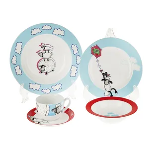 Zarin Iran Italia F Shaun The Sheep 5 Pieces Porcelain Children Dinnerware Set High Grade