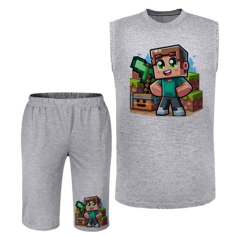 ست تاپ و شلوارک مردانه مدل ماینکرفت A363