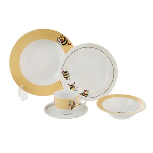 Zarrin Iran Porcelain Italian F Bamblby 5 Pieces Children Dinnerware Set Grade 1