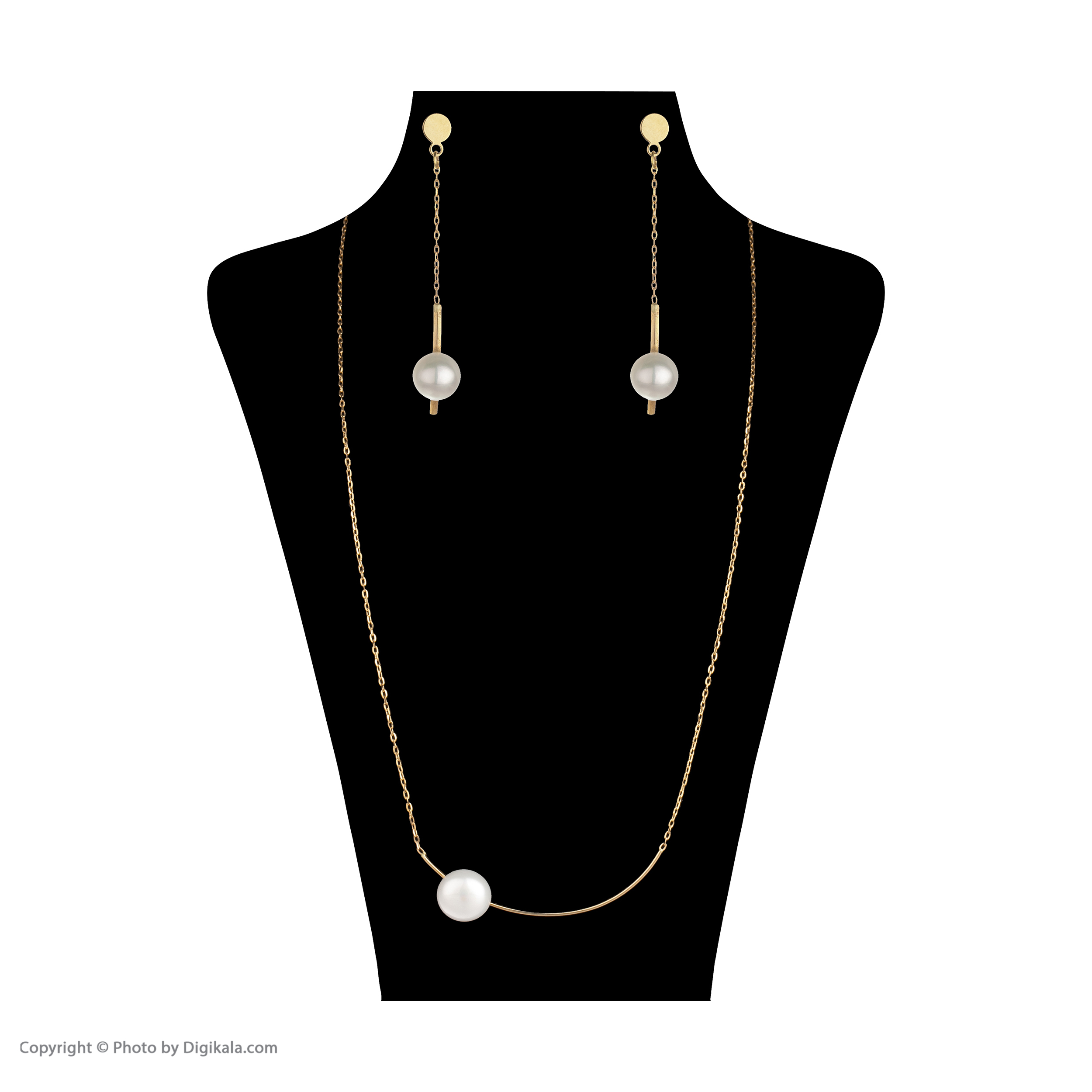 نیم ست طلا 18 عیار زنانه مایا ماهک مدل MS0453 طرح مرواریدنشان