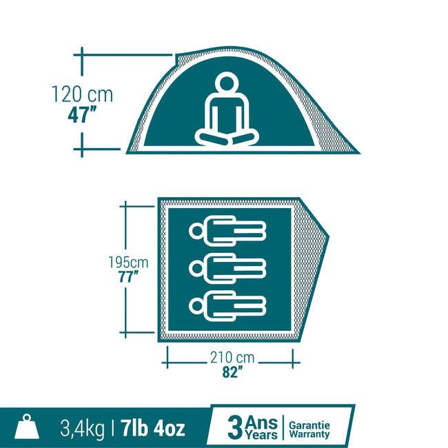 چادر اضطراری 3 نفره کچوا مدل MH100-542 -  - 7