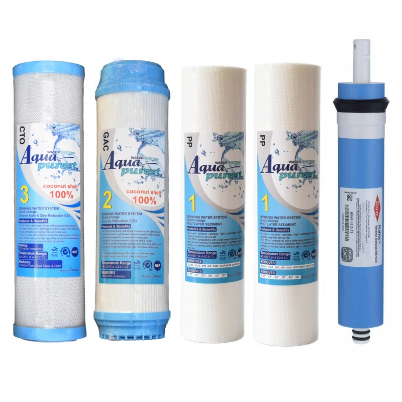 فیلتر دستگاه تصفیه کننده آب مدل PAC-RO5 مجموعه 4 عددی به همراه فیلتر فیلمتک کد 001
