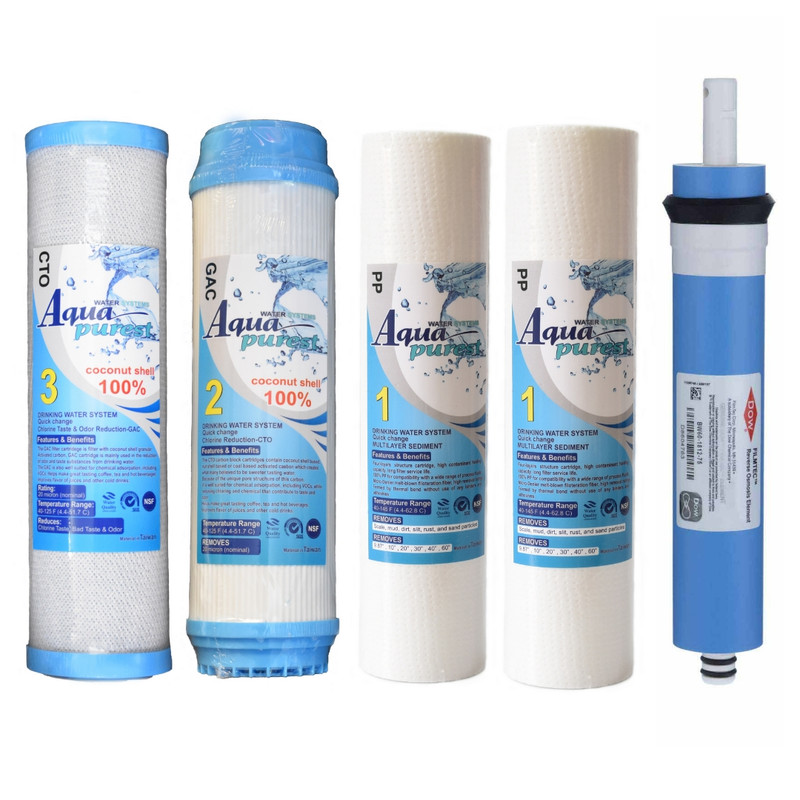 فیلتر دستگاه تصفیه کننده آب مدل PAC-RO5 مجموعه 4 عددی به همراه فیلتر فیلمتک کد 001