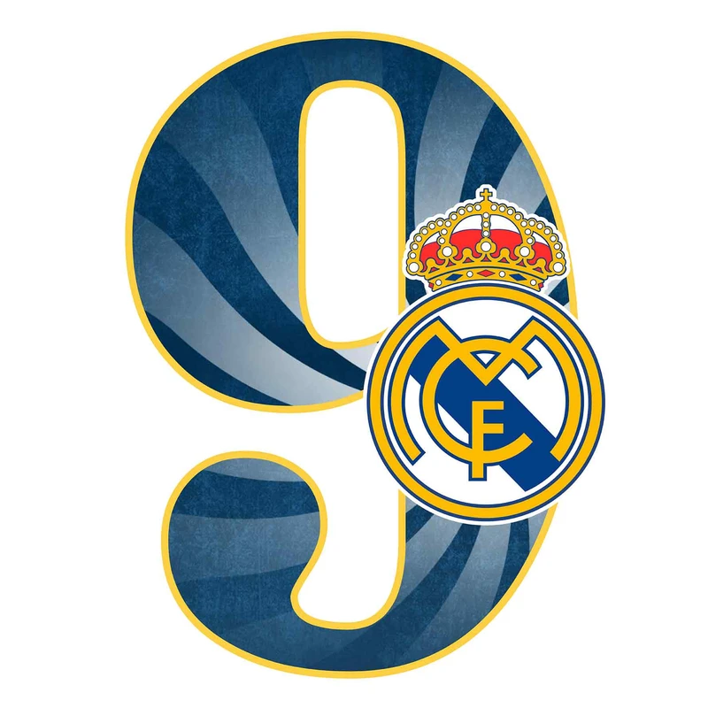    استند رومیزی تولد مدل عدد 9 طرح رئال مادرید کد 739