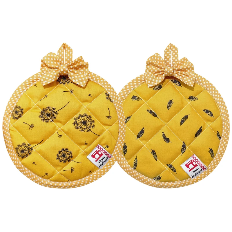 دستگیره منسوجات خسروشاهی برتر مدل  گرد طرح پرواز قاصدک کد DGM218 بسته 2 عددی