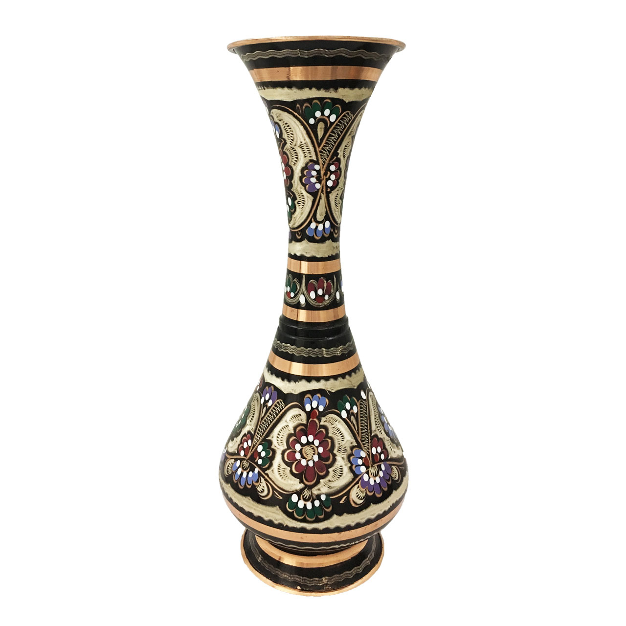 گلدان مسی میناکاری شده مدل 1