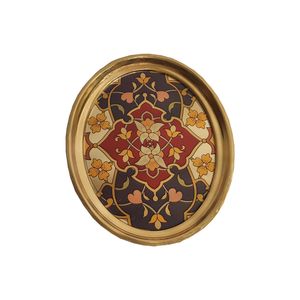 سینی برنجی مدل گل و بوته