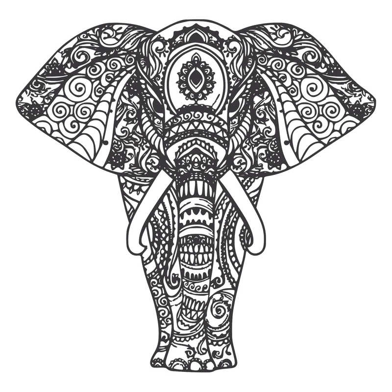 استیکر طرح فیل هندسی