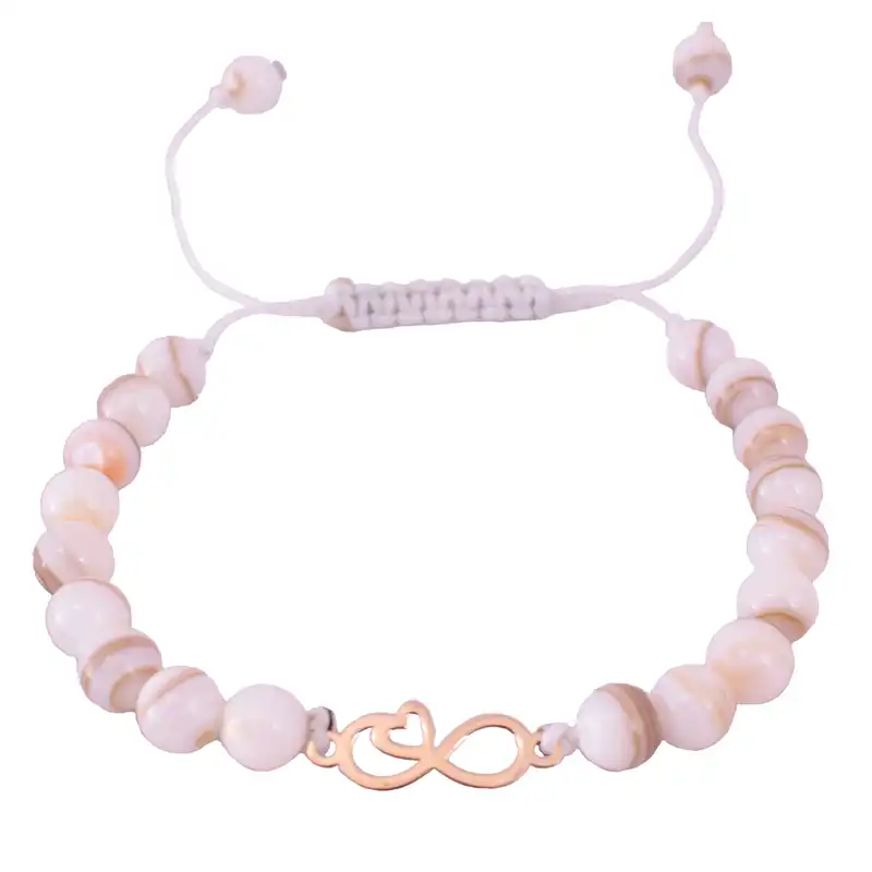 دستبند طلا 18 عیار زنانه طرح قلب بی نهایت مدل 621-ps