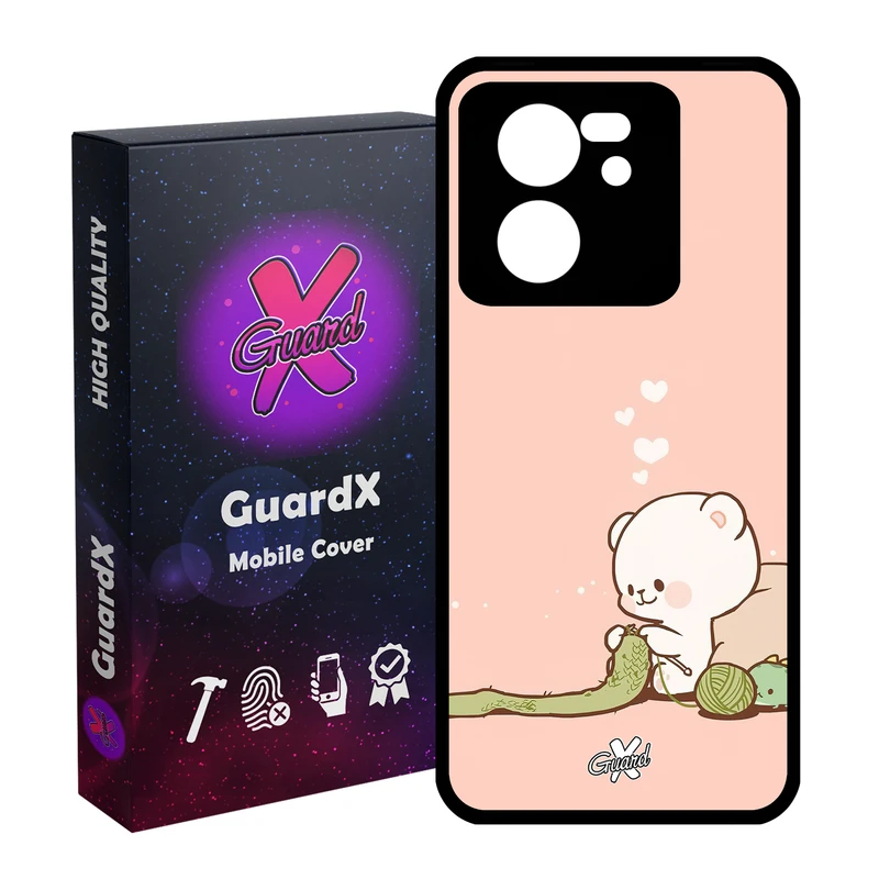 کاور گارد ایکس طرح خرس 2 مدل Glass10489 مناسب برای گوشی موبایل شیائومی 13T/13T Pro/Redmi K60 Ultra