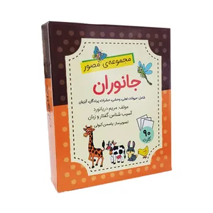 بازی آموزشی مصور جانوران مدل فلش کارت بسته 90 عددی