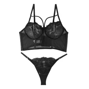 ست سوتین و شورت زنانه برتا مدل فنردار توری کد 1031ZB