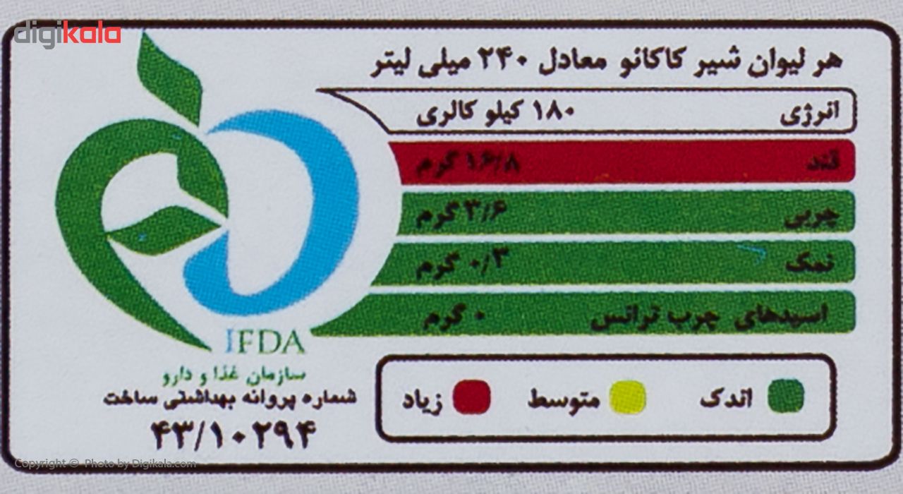 شیر کاکائو کم چرب مانیزان مقدار 0.95 لیتر