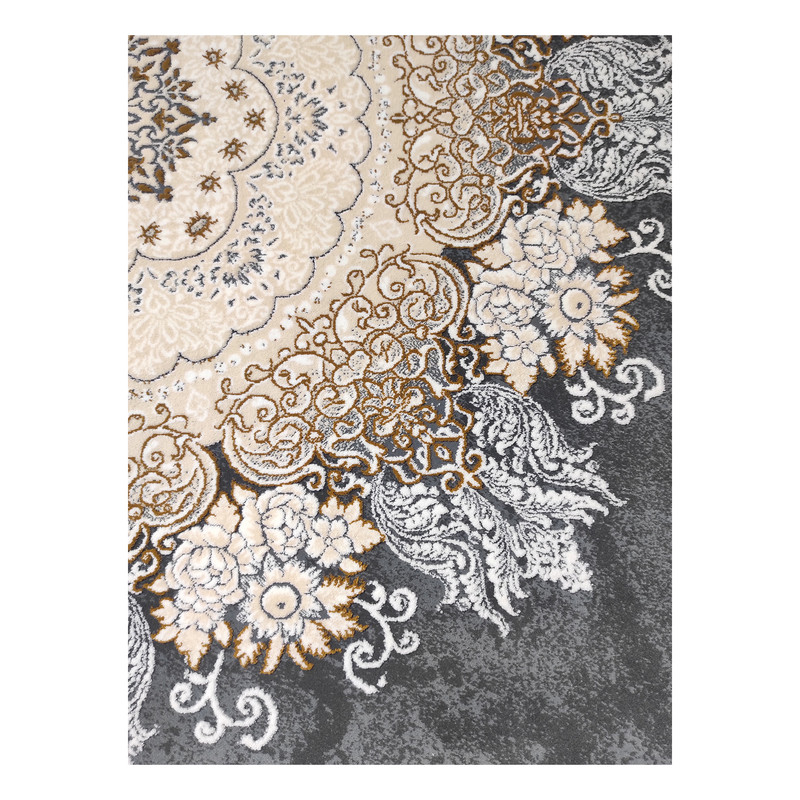 فرش ماشینی 700 شانه فرش مشهد زمینه و حاشیه طوسی کد 723512