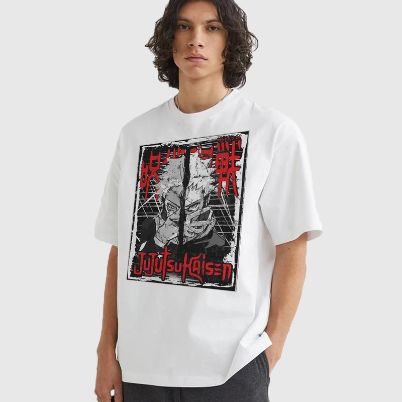 تی شرت آستین کوتاه مردانه مدل انیمه ای جوجوتسوکایسن نسل جوان anm495