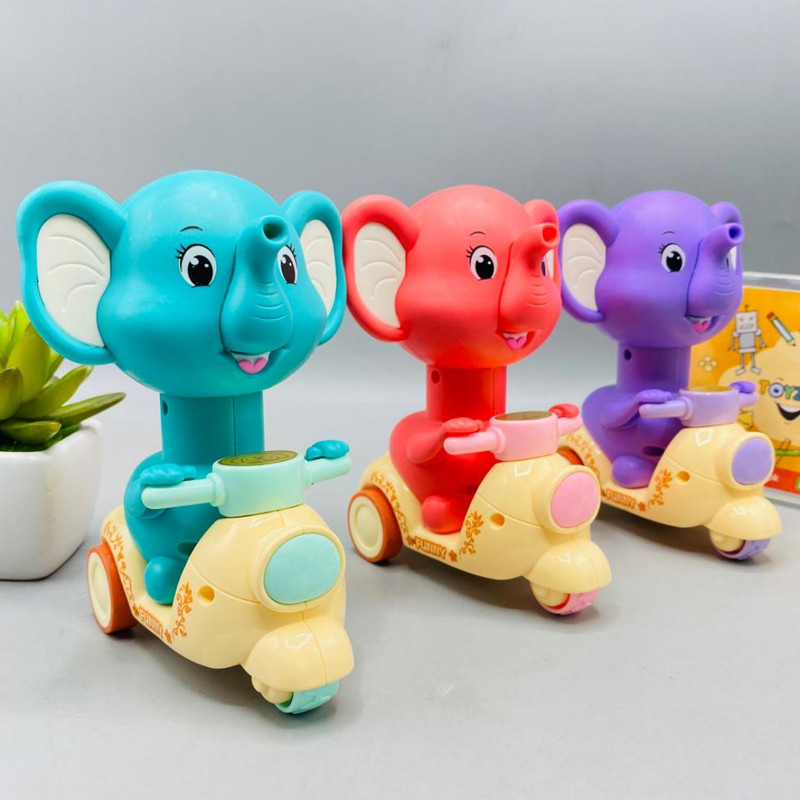 اسباب بازی کوکی مدل فیل موتور سوار فشاری کد 67-780