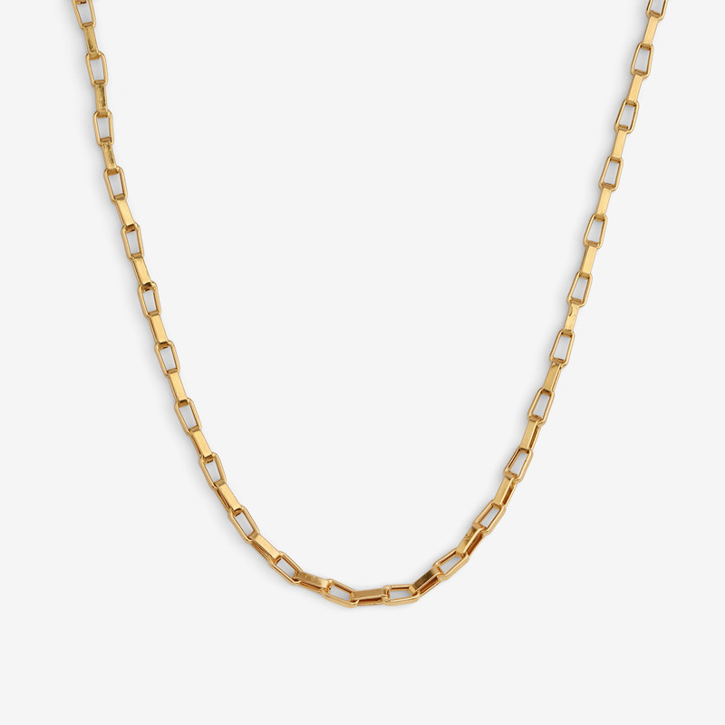 گردنبند طلا کم اجرت 18 عیار زنانه با زنجیر ونیزی (آجری) ناریا مدل M2-1