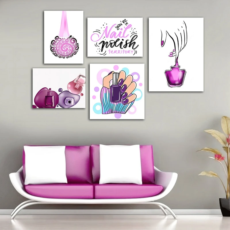 تابلو شاسی بکلیت طرح لاک و طراحی ناخن مدل SH-922 مجموعه 5 عددی