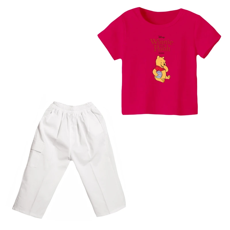 ست تی شرت و شلوارک دخترانه مدل پو کد ۶۸