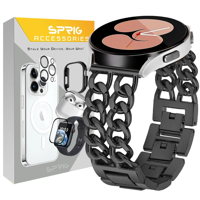 بند اسپریگ مدل Cart-2line مناسب برای ساعت هوشمند سامسونگ Galaxy Watch 4/5/6/7/FE سایز 40/43/44/46/47 میلی متری