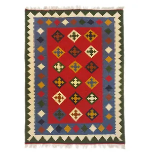 گلیم دستبافت یک و نیم متری طرح الوان کد 1501008