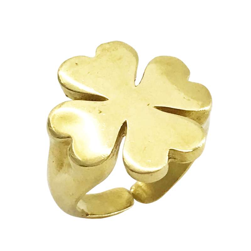 انگشتر زنانه گالری عزیزی طرح شبدر مدل 15839