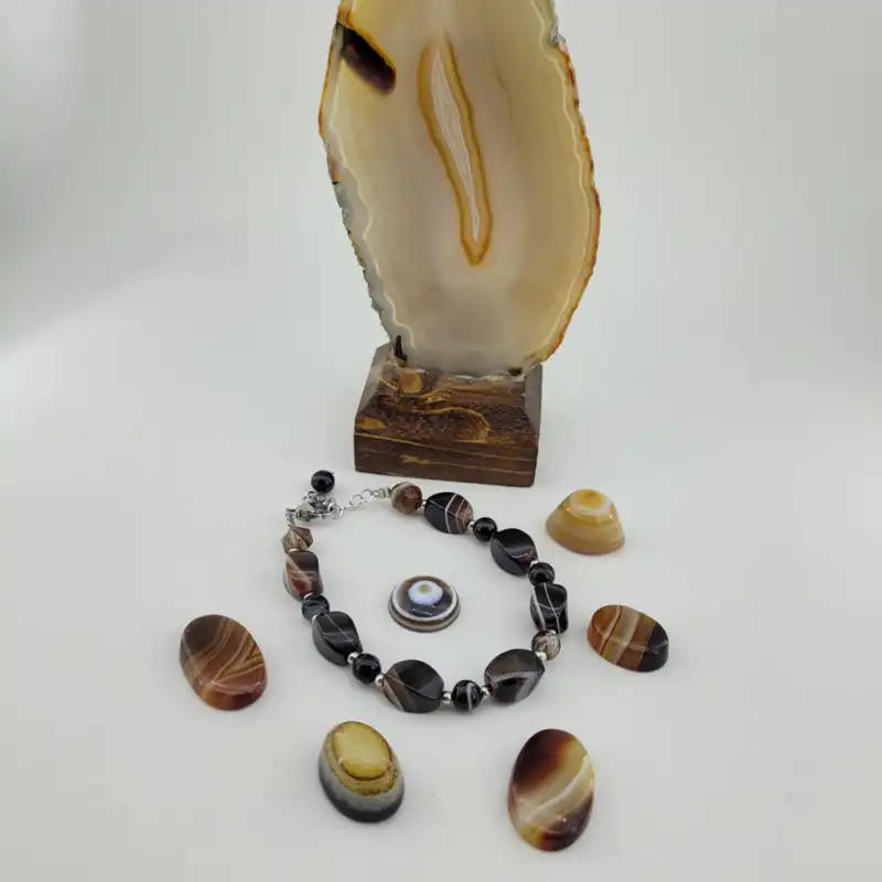 دستبند زنانه مدل عقیق سلیمان کد 125