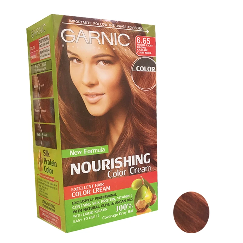 کیت رنگ مو گارنیک شماره 6.65 حجم 80 میلی لیتر رنگ قهوه ای شکلاتی روشن