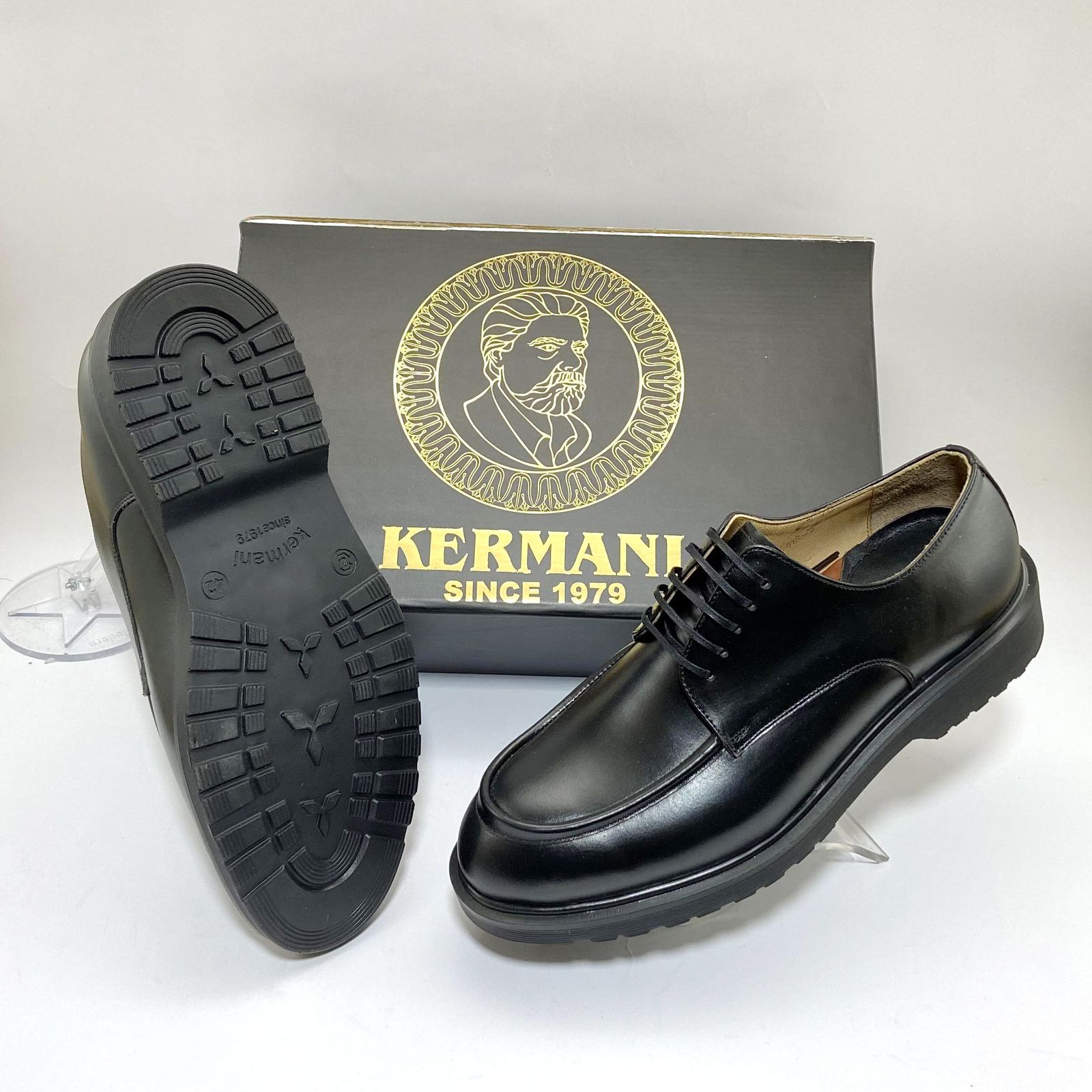 کفش مردانه کرمانی مدل چرم دستدوز کد 1069 رنگ مشکی - - 7