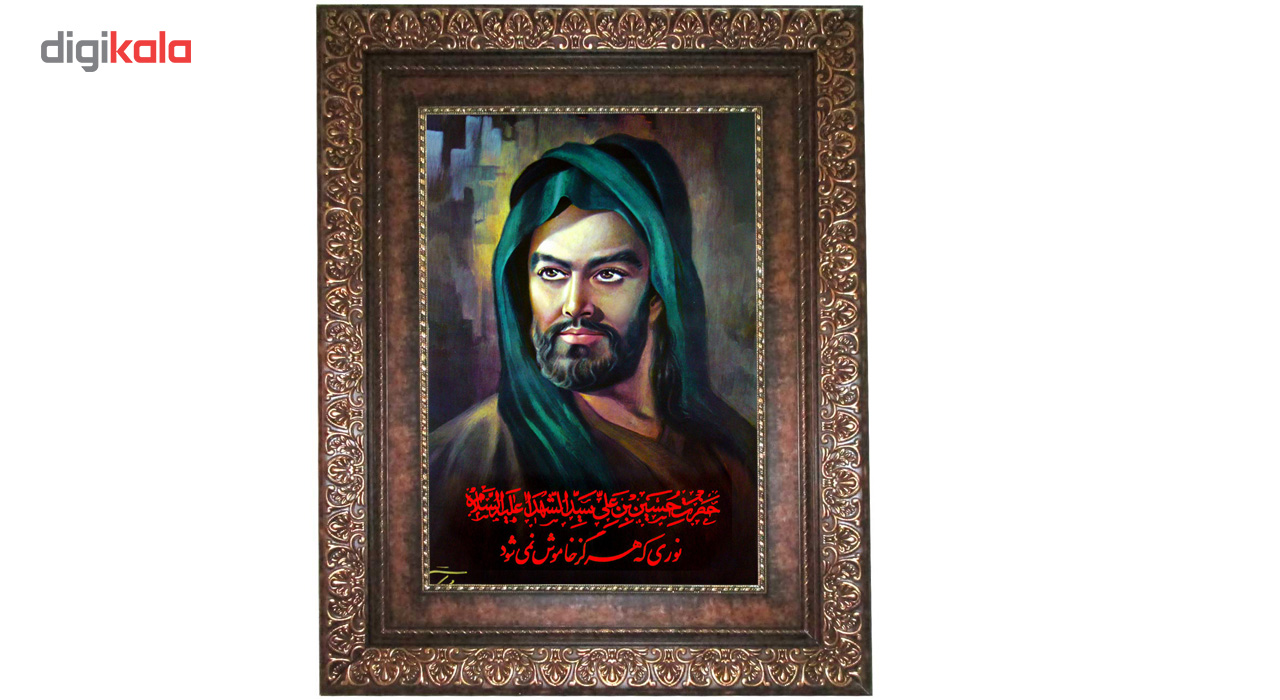 تابلو فرش ماشینی نقش نگار رضوی طرح تمثال امام حسین مدل 138P