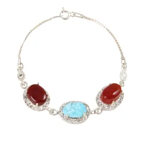 دستبند نقره زنانه بازرگانی میلادی مدل فانتزی کد DP_486